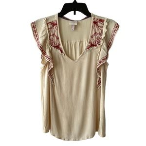 Knox Rose Sleeveless Top Rayon Blend With Embroidery Women’s Size S
